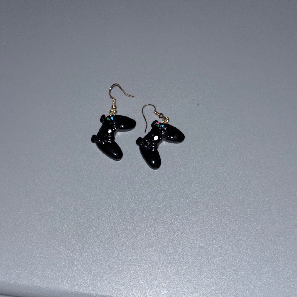 Black Game Controller Earrings